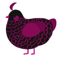 A black and wine chicken with a lace pattern