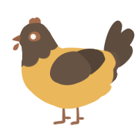 A honey and bark chicken with a head pattern