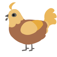 A brown and honey chicken with a head pattern