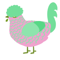 A pink and spring chicken with a lace pattern