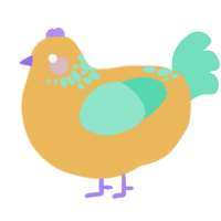 mutated banana, a honey and mint chicken with a neck-speckle pattern