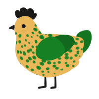 A honey and leaf chicken with a speckle pattern