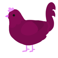 Eggbug, a wine chicken with a head pattern