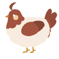 A cream and russet chicken with a head pattern
