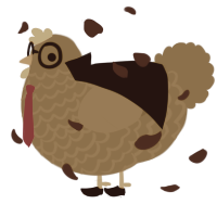 A bark chicken with a lace pattern