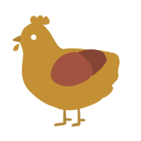 A gold and russet chicken