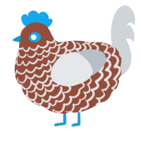 A russet and mist chicken with a lace pattern