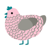 A rose and ash chicken with a lace pattern