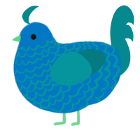 Pool Party, a sapphire and teal chicken with a lace pattern
