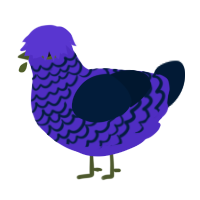 A indigo and tumblr chicken with a lace pattern