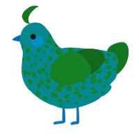 Pond Algayer, a teal and leaf chicken with a speckle pattern