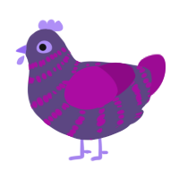A overcast and plum chicken with a bar pattern