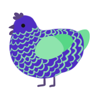 A indigo and spring chicken with a lace pattern
