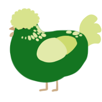 A leaf and lemon chicken with a neck-speckle pattern