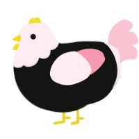 Cooporate CEO, a black and rose chicken with a head pattern