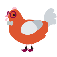 A vermilion and mist chicken