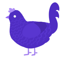 A indigo chicken with a lace pattern
