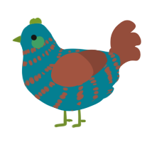 A sea and russet chicken with a bar pattern