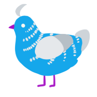 A sky and mist chicken with a half-bar pattern