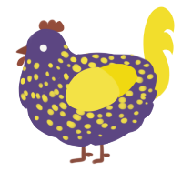 Fireflyer, a overcast and yellow chicken with a speckle pattern