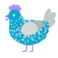 A cerulean and silver chicken with a speckle pattern