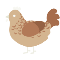caramel frappuchino, a beige and brown chicken with a half-lace pattern