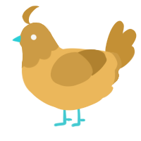 A honey and gold chicken with a head pattern
