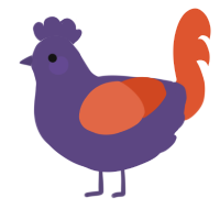 A overcast and vermilion chicken