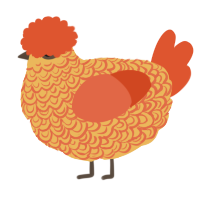 A honey and vermilion chicken with a double-lace pattern