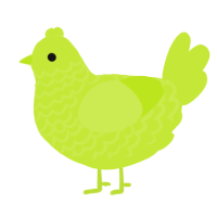 A lime chicken with a lace pattern