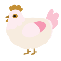 A cream and rose chicken with a head pattern