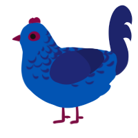 AY546, a ultramarine and navy chicken with a half-lace pattern