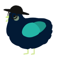 A tumblr and turquoise chicken