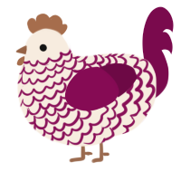 A cream and wine chicken with a lace pattern
