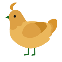 A honey and orange chicken with a head pattern