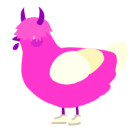 Emo Teenager, a orchid and white chicken