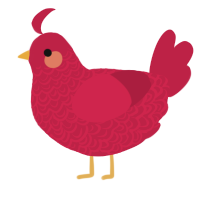 cranberry cider, a crimson chicken with a double-lace pattern