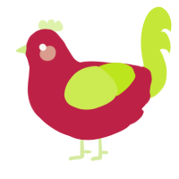 A crimson and lime chicken