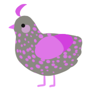 A ash and orchid chicken with a speckle pattern