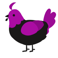 A sable and plum chicken with a head pattern