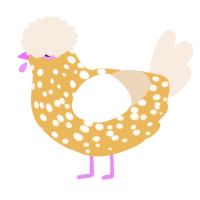 A honey and cream chicken with a speckle pattern
