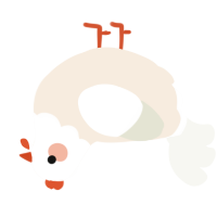 A cream and white chicken with a head pattern
