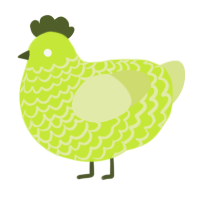 A lime and lemon chicken with a lace pattern