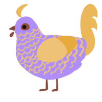 Star Platinum, a lilac and honey chicken with a lace pattern