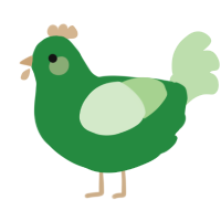A viridian and gluppy chicken