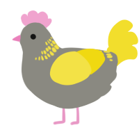 A ash and yellow chicken with a neck-band pattern