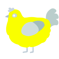 A lime and silver chicken