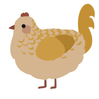 A beige and gold chicken with a half-lace pattern