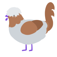 (unnamed), a mist and brown chicken with a head pattern
