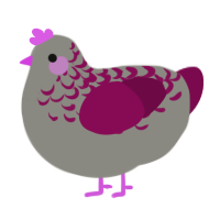 A ash and wine chicken with a half-lace pattern